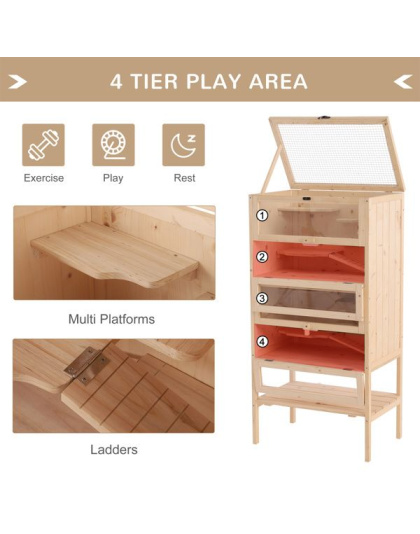 Wooden Hamster Cage Mice Habitat Rat Habitat ( Amazon Shipping)(Prohibited by WalMart)