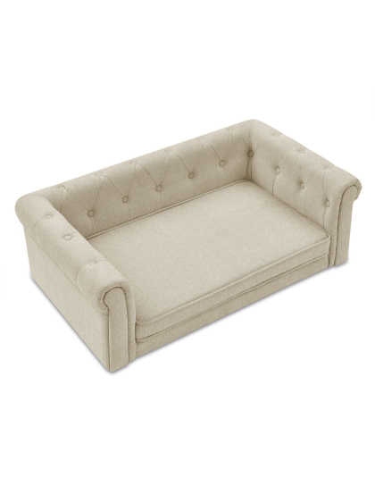 Elegant Rectangle Pet Bed for Medium and Large Dogs, Durable Elevated Dog Sofa Bed, Comfortable Dog Couch, Modern and Stylish Dog Sofa for Large Dogs,Beige