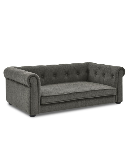 Elegant Rectangle Pet Bed for Medium and Large Dogs, Durable Elevated Dog Sofa Bed, Comfortable Dog Couch, Modern and Stylish Dog Sofa for Large Dogs,Dark grey