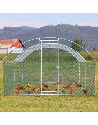 10 x 10 ft Large Metal Chicken Coop, Walk-in Poultry Cage Chicken Hen Run House with Waterproof Cover, Rabbits Cats Dogs Farm Pen for Outdoor Backyard Farm Garden