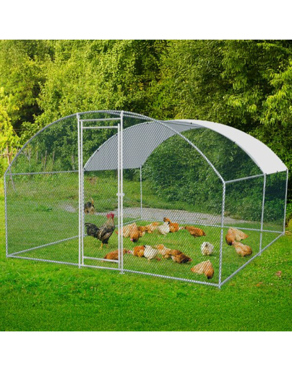 10 x 10 ft Large Metal Chicken Coop, Walk-in Poultry Cage Chicken Hen Run House with Waterproof Cover, Rabbits Cats Dogs Farm Pen for Outdoor Backyard Farm Garden