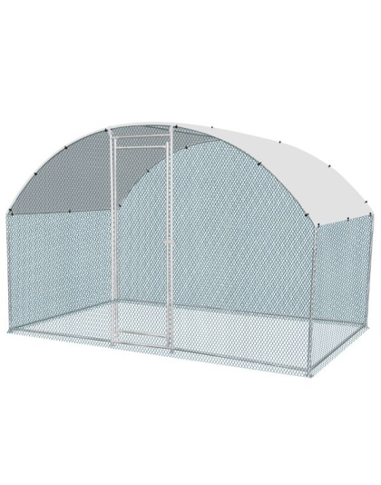 6.5 x 10 ft Large Metal Chicken Coop, Walk-in Poultry Cage Chicken Hen Run House with Waterproof Cover, Rabbits Cats Dogs Farm Pen for Outdoor Backyard Farm Garden