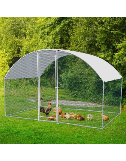 6.5 x 10 ft Large Metal Chicken Coop, Walk-in Poultry Cage Chicken Hen Run House with Waterproof Cover, Rabbits Cats Dogs Farm Pen for Outdoor Backyard Farm Garden