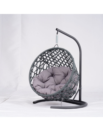 Cat Swing Bed with Stand & Cushion, Cat Egg Chair with Rattan Wicker Appearance, Indoor Hanging Swinging Cat Bed for Cats, Small Dogs, and Small Animals, Gray
