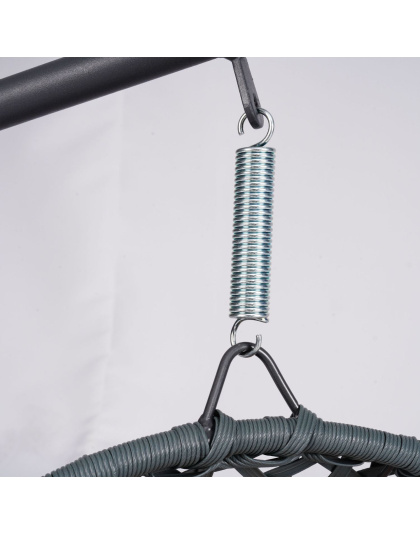 Cat Swing Bed with Stand & Cushion, Cat Egg Chair with Rattan Wicker Appearance, Indoor Hanging Swinging Cat Bed for Cats, Small Dogs, and Small Animals, Gray