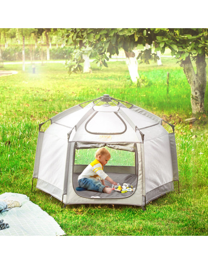 VEVOR Baby Playpen with Canopy, Indoor/Outdoor Portable Playpen for Babies and Toddler, Lightweight & Foldable, Pop Up Toddler Play Yard with 3 Sun-Shades & Travel Bag for Park Beach Home, 59.8"x59.8"