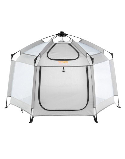 VEVOR Baby Playpen with Canopy, Indoor/Outdoor Portable Playpen for Babies and Toddler, Lightweight & Foldable, Pop Up Toddler Play Yard with 3 Sun-Shades & Travel Bag for Park Beach Home, 59.8"x59.8"