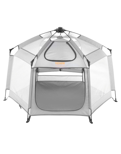 VEVOR Baby Playpen with Canopy, Indoor/Outdoor Portable Playpen for Babies and Toddler, Lightweight & Foldable, Pop Up Toddler Play Yard with 3 Sun-Shades & Travel Bag for Park Beach Home, 59.8"x59.8"
